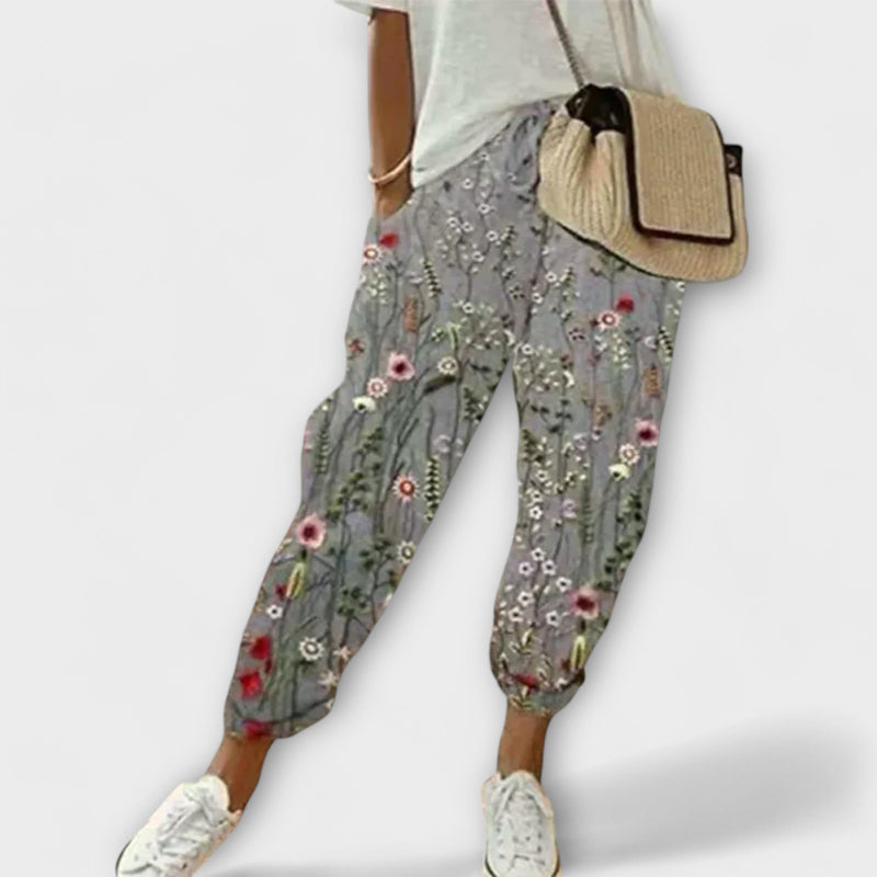 Damen Hose Leinen Baumwolle Sommer Lässig Look – Venaira