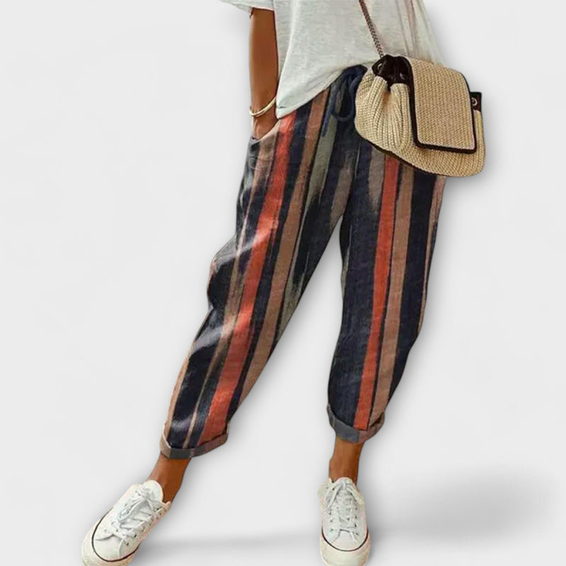 Damen Hose Leinen Baumwolle Sommer Lässig Look – Venaira