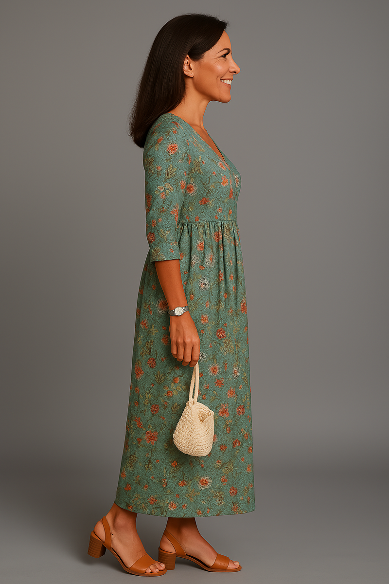 Fließendes Sommerkleid Damen mit Muster – Livia