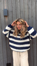 Gestreifter Oversize-Pullover für Damen – Lena