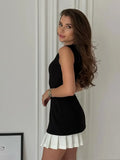 Elegantes ärmelloses Minikleid mit Plissee-Rock für Damen – Tatjana