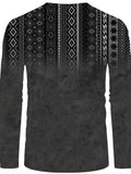 Boho Herrenhemd Langarm Stickerei V-Ausschnitt – Elviro