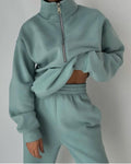 Gemütliches Fleece-Lounge-Set mit Reißverschluss für Damen – Evy
