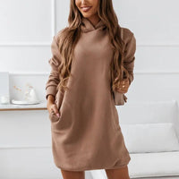 Kapuzenpullover Kleid warm & bequem für Herbst/Winter – Lisa