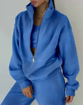 Gemütliches Fleece-Lounge-Set mit Reißverschluss für Damen – Evy