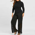 Spitzenhose High Waist Weites Bein Plus Size – Sophie