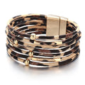 Leder Wickelarmband mit Leopardenmuster – Sophia