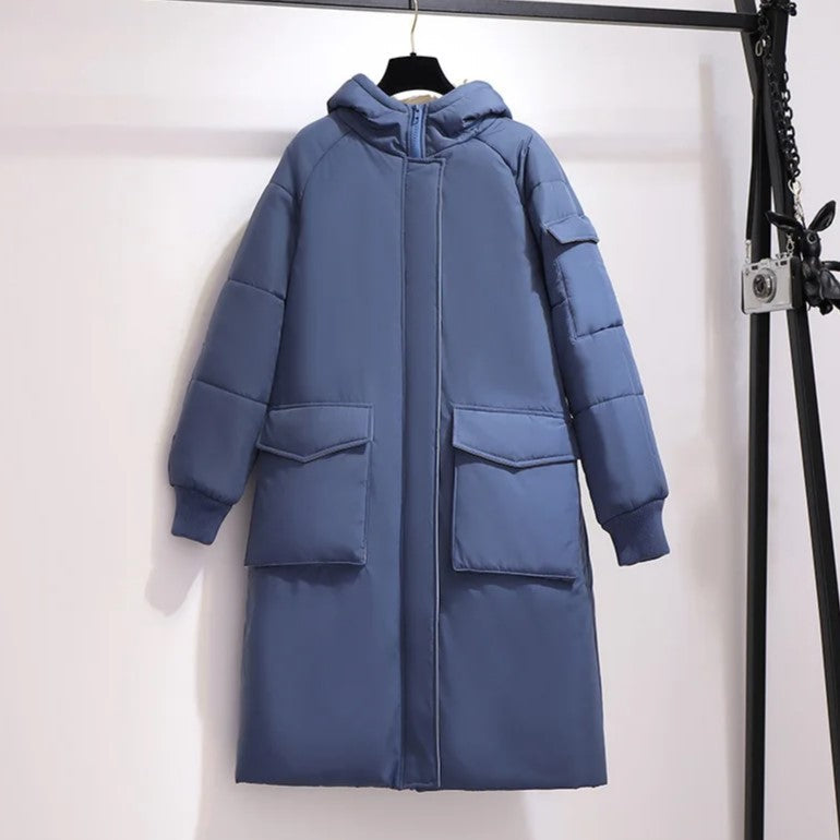 Warme Winterjacke in Übergröße mit Kapuze – Elina