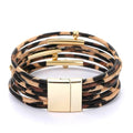 Leder Wickelarmband mit Leopardenmuster – Sophia