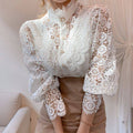 Elegante Spitzenbluse mit Puffärmeln für Damen – Sophie