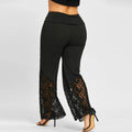 Elegante Damen-Spitzenhose mit hoher Taille & weitem Bein – Emilia