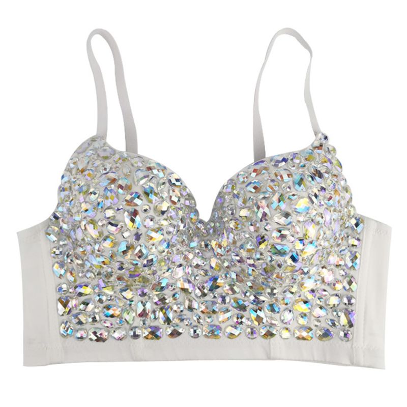 Damen-Glitzer-Top mit Diamanten für Partys & Festivals – Faye
