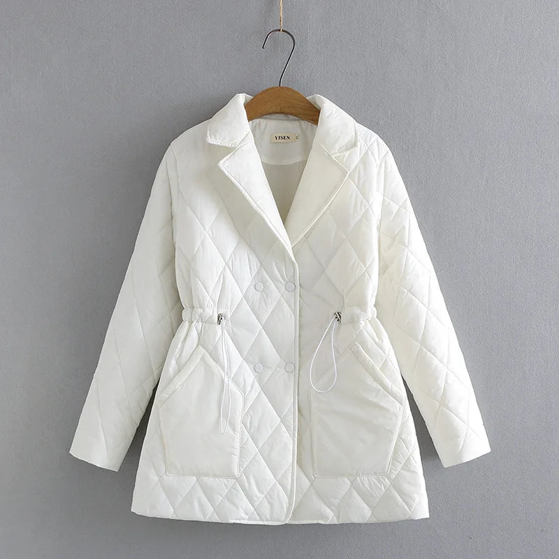 Wattierte Winterjacke mit Taillenzug – Clara