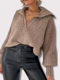 Damen Strickpullover mit V-Ausschnitt und lockerem Schnitt – Anna