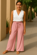 Plissee Hose Damen Elegant Leicht Atmungsaktiv Sommer – Yvonne