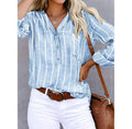 Bluse Damen Gestreift Knopf-Down Locker – Lea