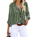 Bluse Damen Gestreift Knopf-Down Locker – Lea
