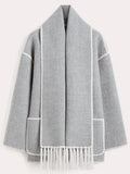 Stylischer Wintermantel mit Schal für Damen – Kathrin