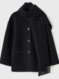 Stylischer Wintermantel mit Schal für Damen – Kathrin
