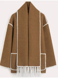 Stylischer Wintermantel mit Schal für Damen – Kathrin