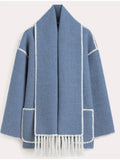 Stylischer Wintermantel mit Schal für Damen – Kathrin