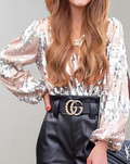 Glitzerndes Damen-Top mit Laternenärmeln für Partys – Celia