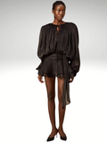 Drapiertes Minikleid mit Glanzstoff und Stil – Inès