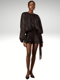Drapiertes Minikleid mit Glanzstoff und Stil – Inès