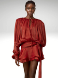 Drapiertes Minikleid mit Glanzstoff und Stil – Inès