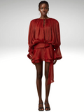 Drapiertes Minikleid mit Glanzstoff und Stil – Inès