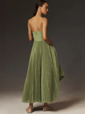 Plissee Maxikleid Corsage Look Elegant – Camille