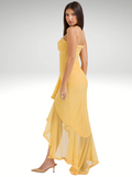 Elegantes Maxikleid mit Schlitz und Spitze – Amelie