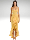 Elegantes Maxikleid mit Schlitz und Spitze – Amelie