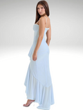 Elegantes Maxikleid mit Schlitz und Spitze – Amelie