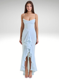 Elegantes Maxikleid mit Schlitz und Spitze – Amelie