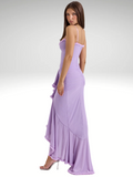 Elegantes Maxikleid mit Schlitz und Spitze – Amelie