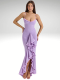 Elegantes Maxikleid mit Schlitz und Spitze – Amelie
