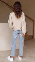 Beige Strickpullover für Damen - Isabella