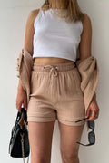 Strahlendes Sommer Langarmshirt und Shorts Set - Emilia