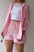 Strahlendes Sommer Langarmshirt und Shorts Set - Emilia