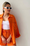 Strahlendes Sommer Langarmshirt und Shorts Set - Emilia