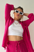 Strahlendes Sommer Langarmshirt und Shorts Set - Emilia