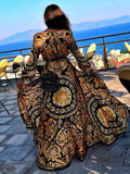 Luftiges Wickelkleid mit Schlitz & Boho-Print – Lisa