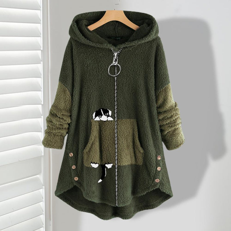 Warmer Teddy-Hoodie mit Print für kalte Tage – Christiana