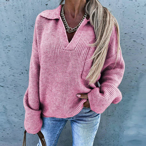 Pullover mit tiefem V-Ausschnitt für Damen – Elegant & Stilvoll