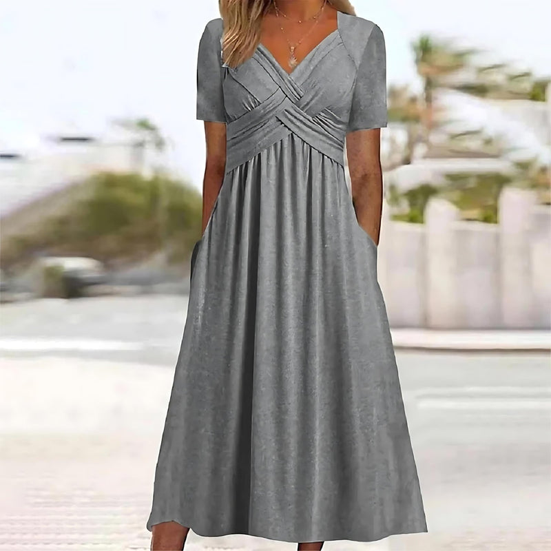 Midi Kleid Damen Elegant Lässig Komfort Look – Lea