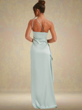 Satin Maxikleid One Shoulder Elegant – Amira