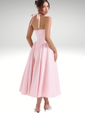 Sommerliches Midikleid mit Karomuster und Halterneck – Lea