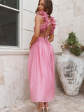 Midikleid Rüschen Rückenfrei Sommer Look – Chloé