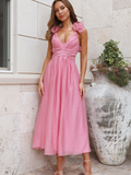 Midikleid Rüschen Rückenfrei Sommer Look – Chloé